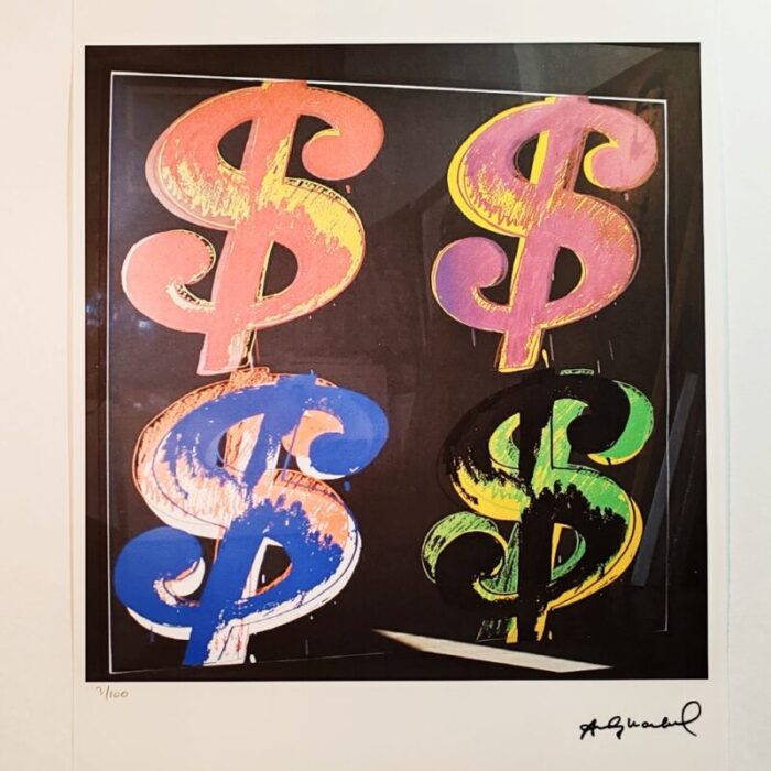 1980s andy warhol the dollars limited series lithograph by leo casyelli new york 0983