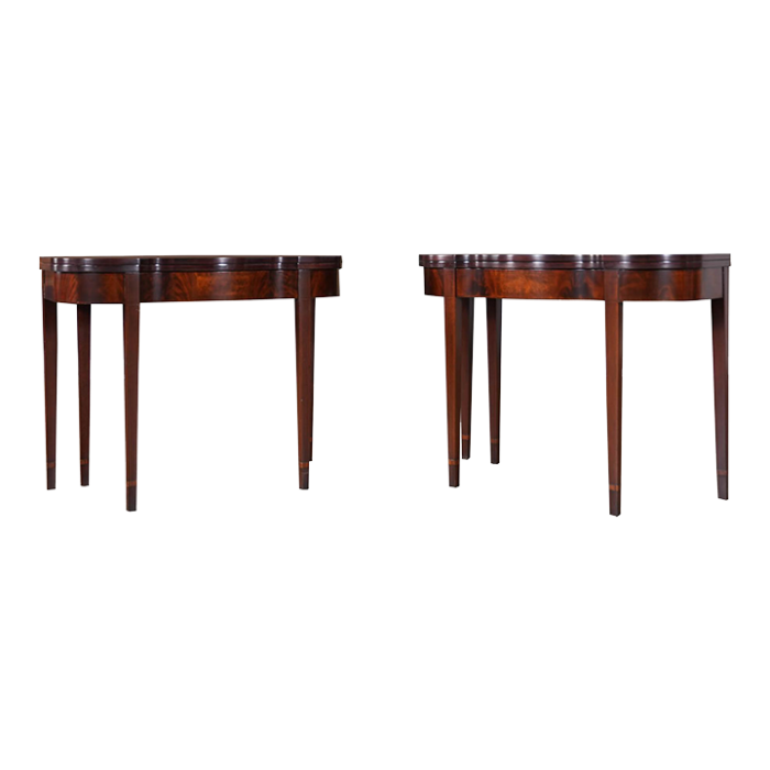 1980s pair of landstrom mahogany game tables 0514