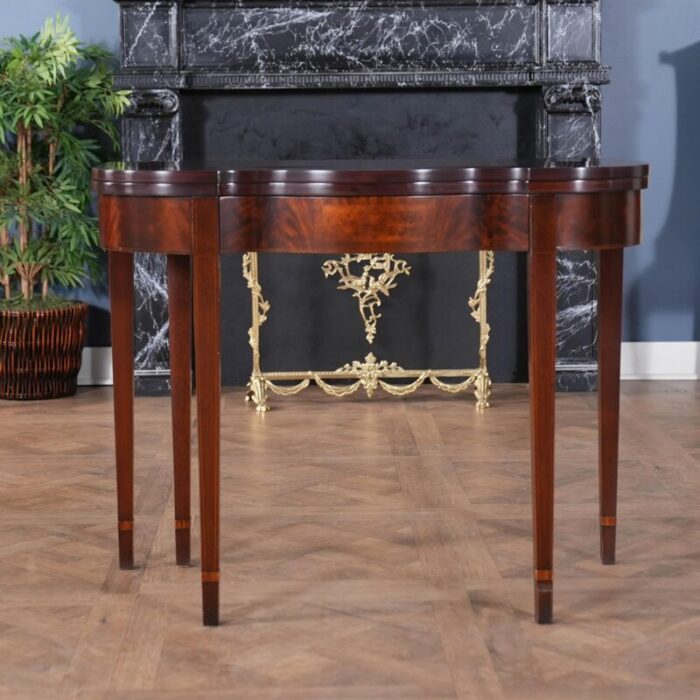 1980s pair of landstrom mahogany game tables 0844