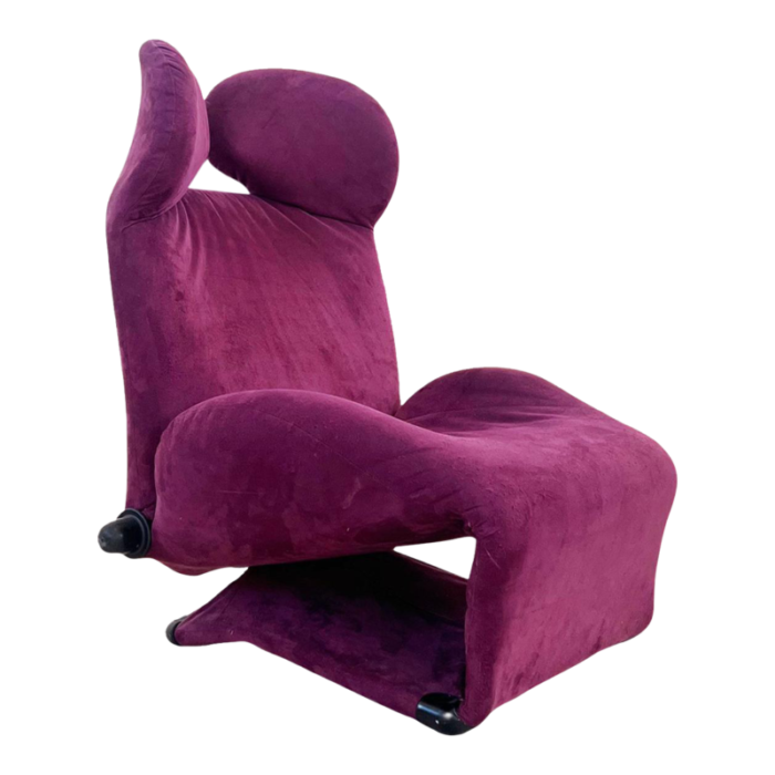 1980s purple suede cassina 111 wink chaise lounge by toshiyuki kita japan italy 2736