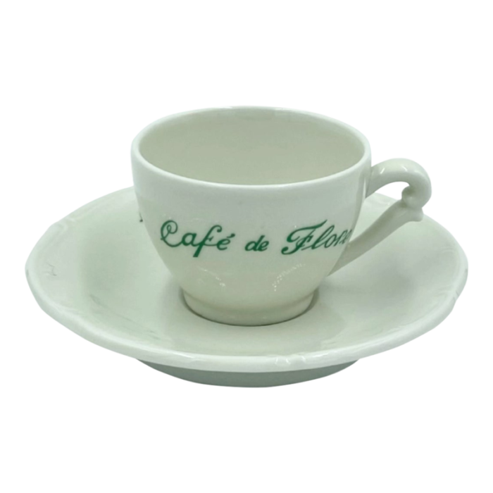 1990s cafe de flore paris restaurant porcelain cup and saucer 6181