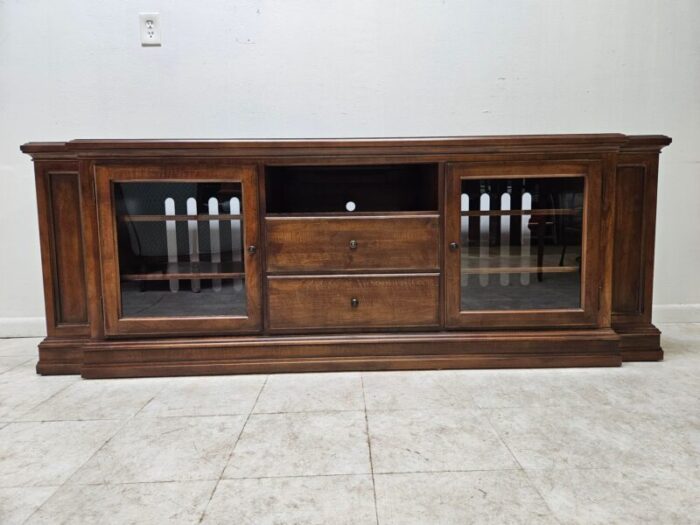 1990s ethan allen cambridge flat screen entertainment center 4932