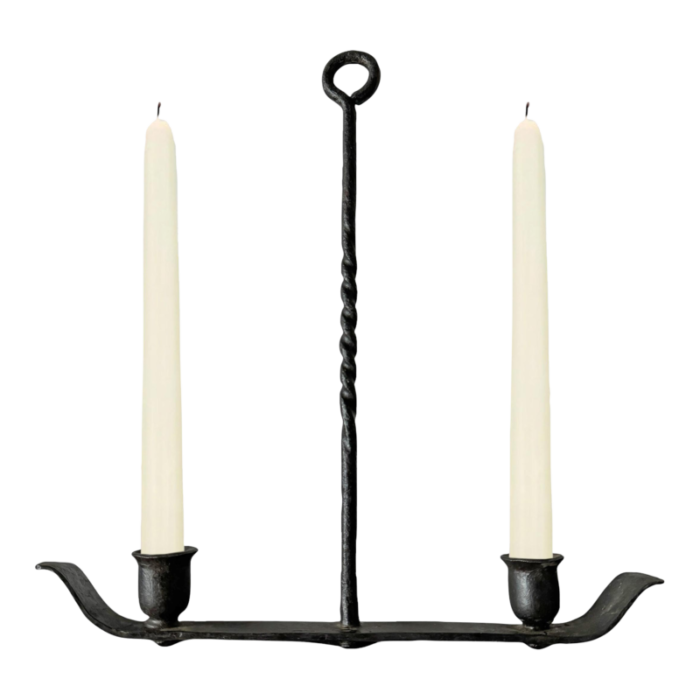 19th century american wrought iron candle sconce 0667