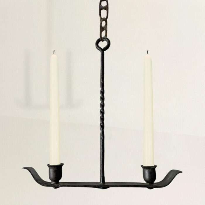 19th century american wrought iron candle sconce 2339