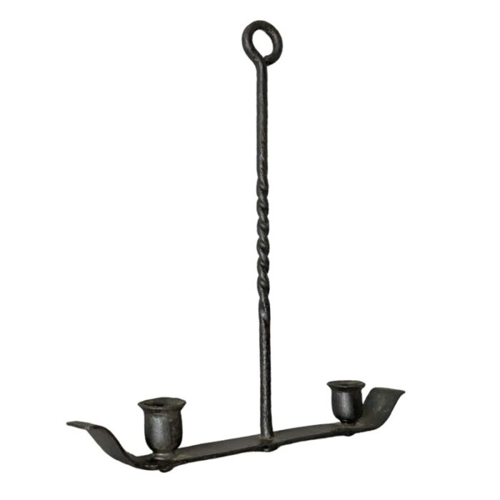 19th century american wrought iron candle sconce 6408