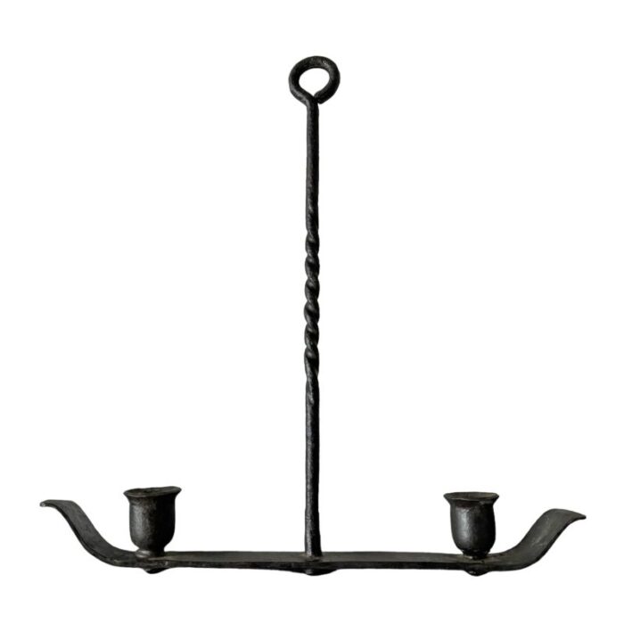 19th century american wrought iron candle sconce 9443