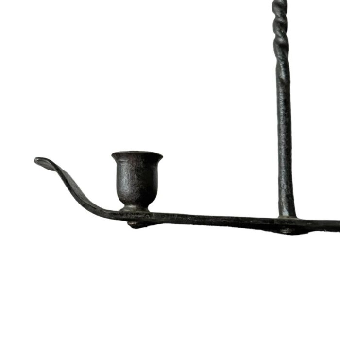 19th century american wrought iron candle sconce 9528