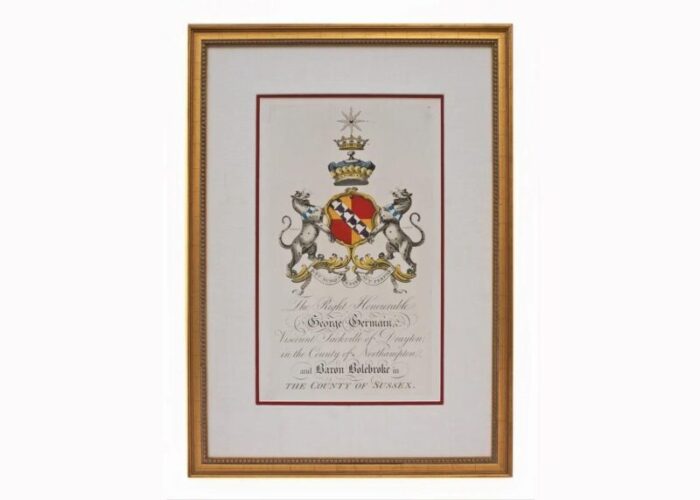 19th century armorial engraving framed coat of arms entryway wall art set of 4 9666