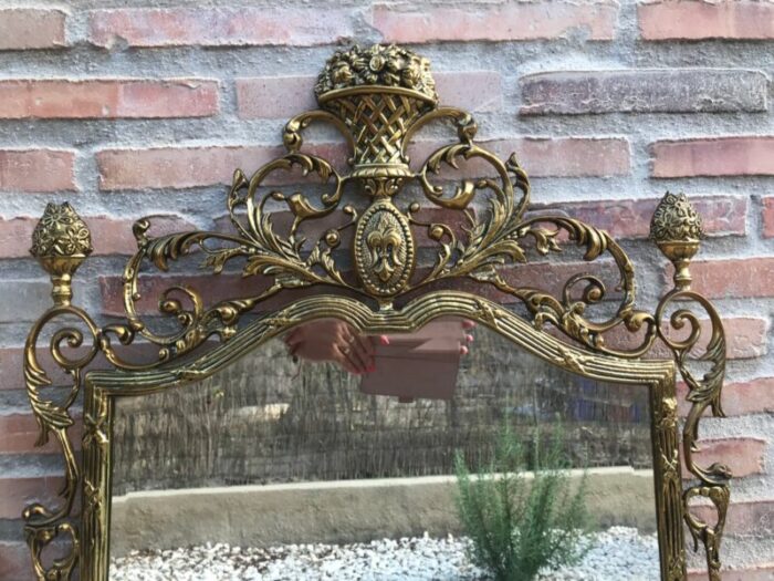 19th century baroque style french handmade bronze mirror with reliefs 5