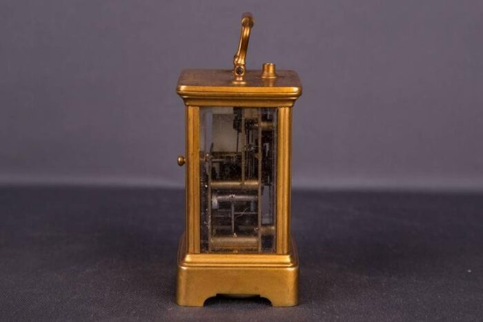 19th century brass travel clock 4