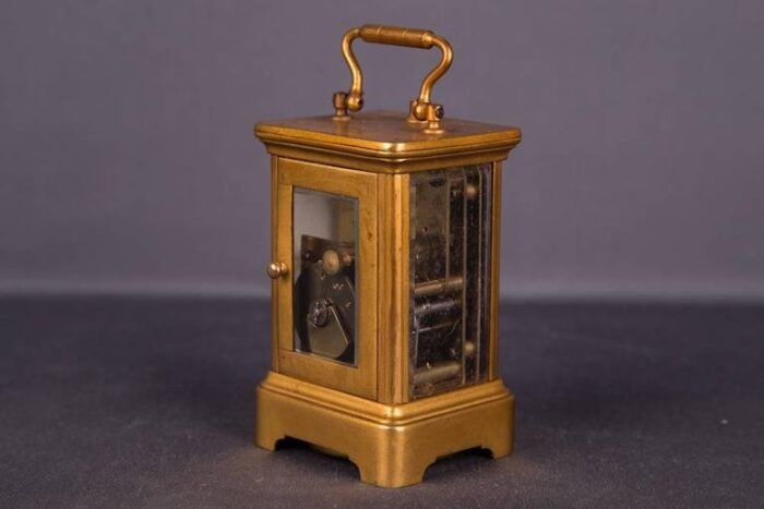 19th century brass travel clock 5