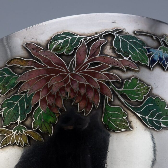 19th century chinese export solid silver enamel bowl by wang hing 1890s 15