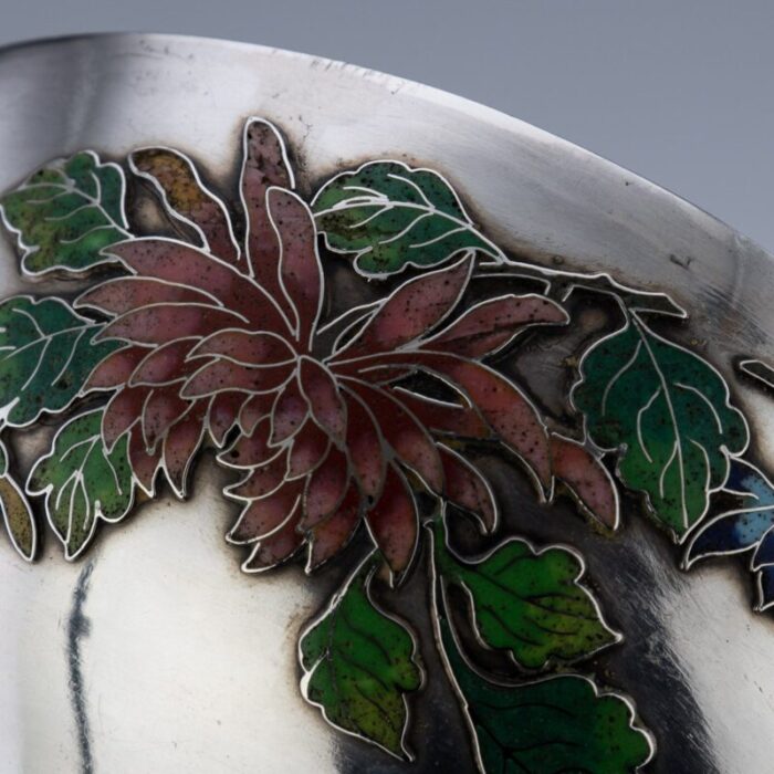 19th century chinese export solid silver enamel bowl by wang hing 1890s 18