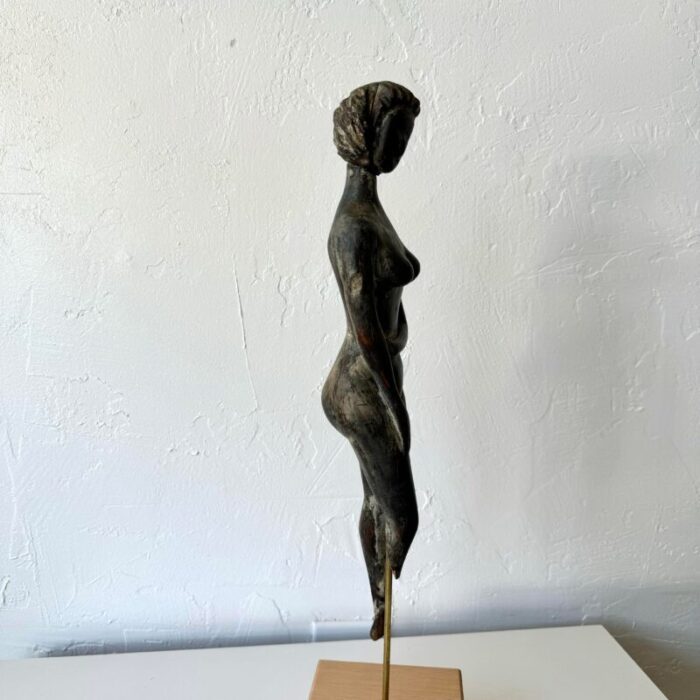 19th century folk art figurative female nude carving sculpture 0375