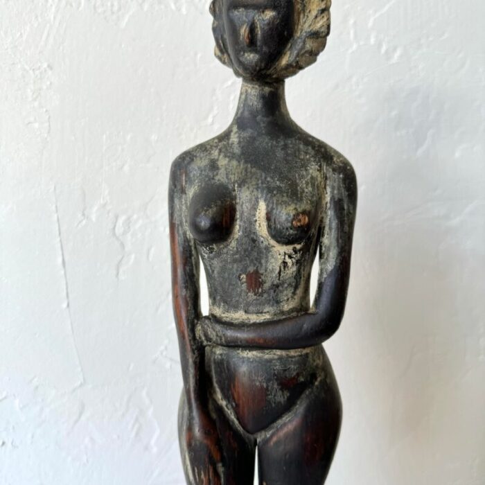 19th century folk art figurative female nude carving sculpture 9085