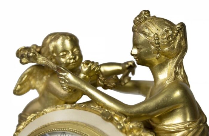 19th century french gilded bronze marble mantel clock 7