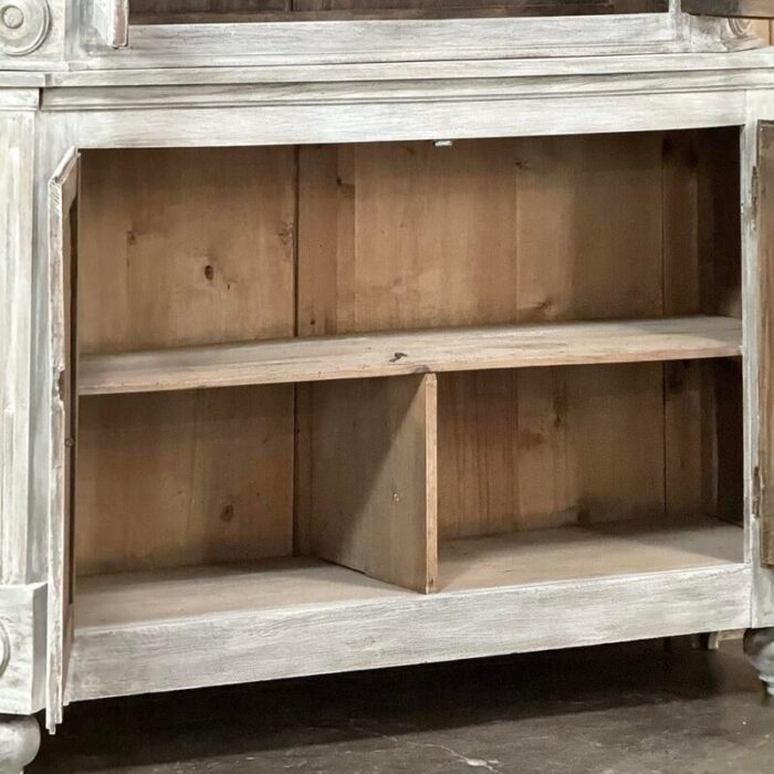 19th century french louis xiii whitewashed oak bookcase 4857