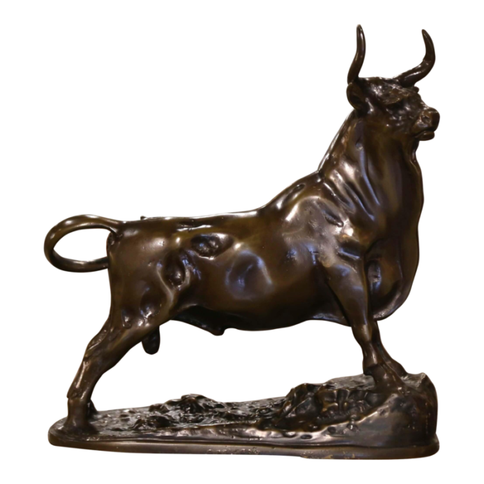 19th century french patinated bronze bull sculpture signed g gardet 2481