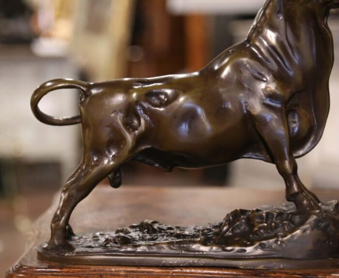 19th century french patinated bronze bull sculpture signed g gardet 5622