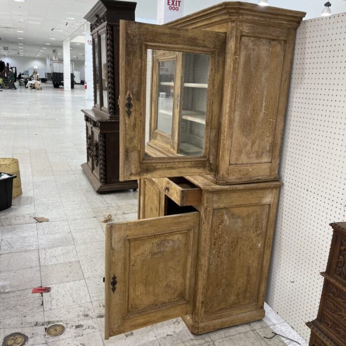 19th century french two piece wall cupboard 6724