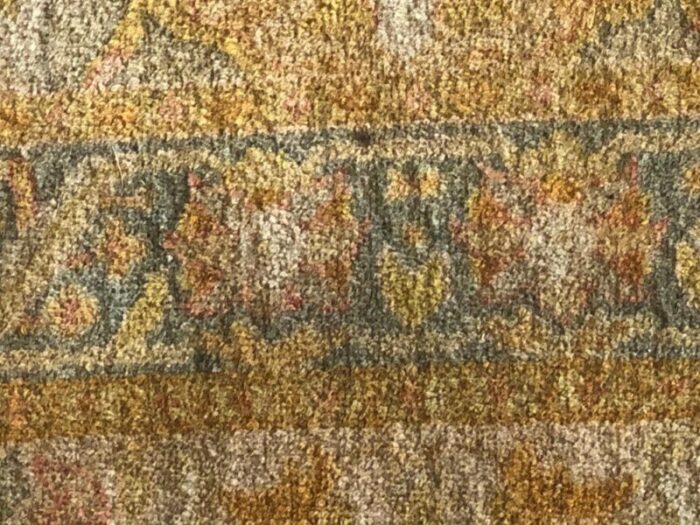 19th century indian gold brown beige carpet with medallion 1870 16