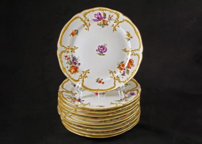 19th century kpm neuzierat dessert plates set of 10 5566