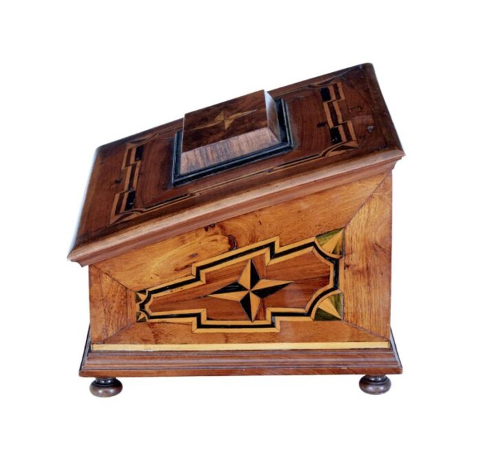 19th century marquetry fruitwood desktop box 2