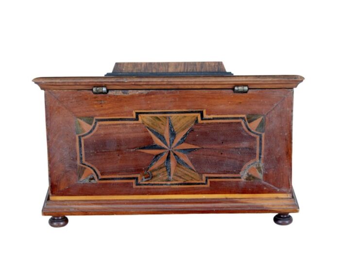 19th century marquetry fruitwood desktop box 3