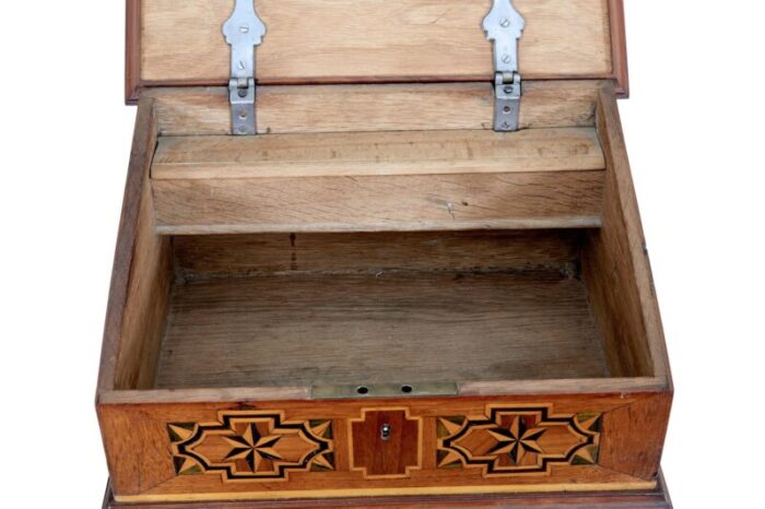 19th century marquetry fruitwood desktop box 6