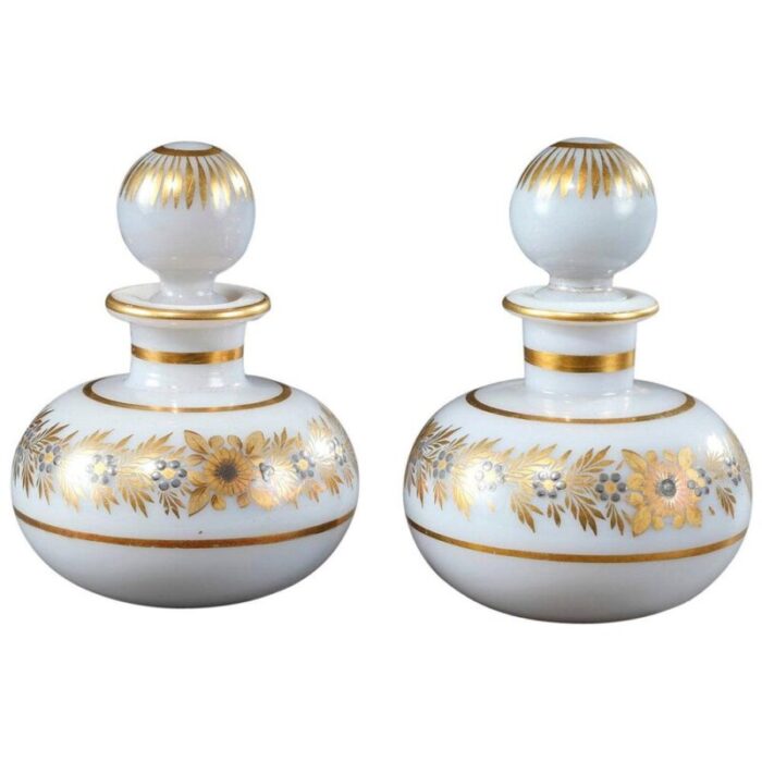 19th century opaline crystal perfume bottle by jean baptiste desvignes set of 2 1