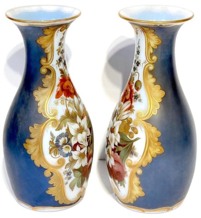 19th century opaline floral vases attributed jean francois robert for baccarat a pair 1301