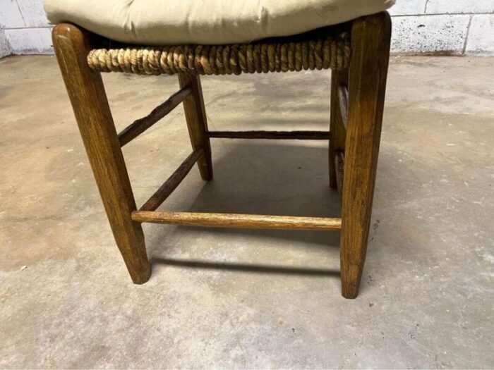 19th century set of four antique rush seat ladder back dining chairs 4889