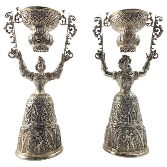 19th century silver wager cups set of 2 1