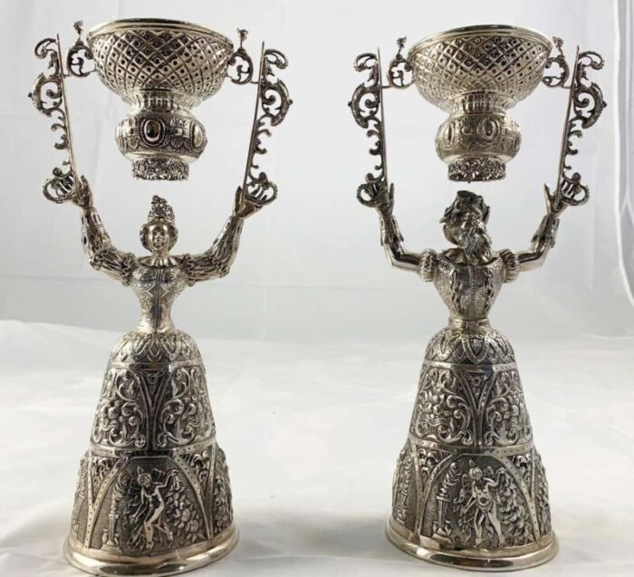 19th century silver wager cups set of 2 5