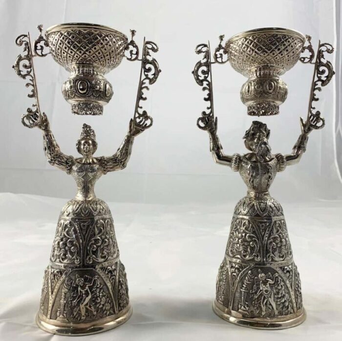 19th century silver wager cups set of 2 6