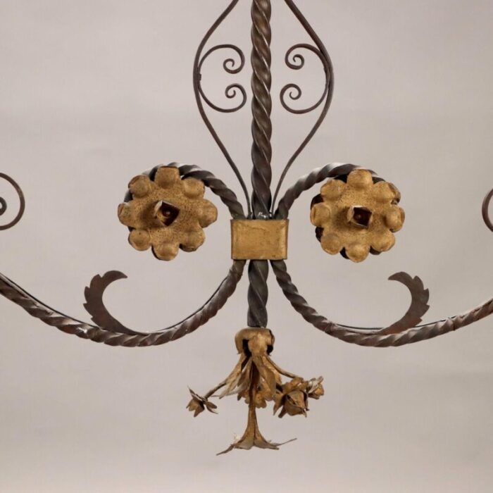 2 arm wrought iron chandelier 6244