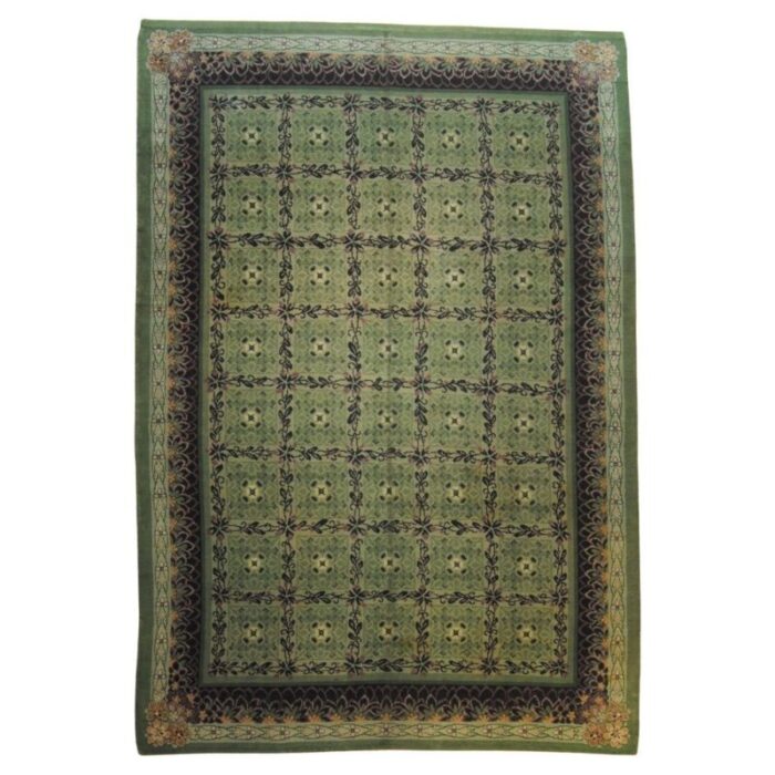 20th century austrian green and purple savonnerie rug 1920 1