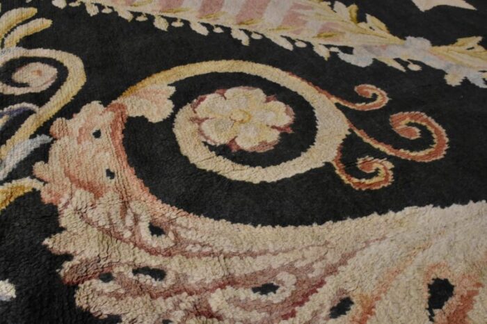 20th century blue and white floral swans rug by reginald toms 1920s 11