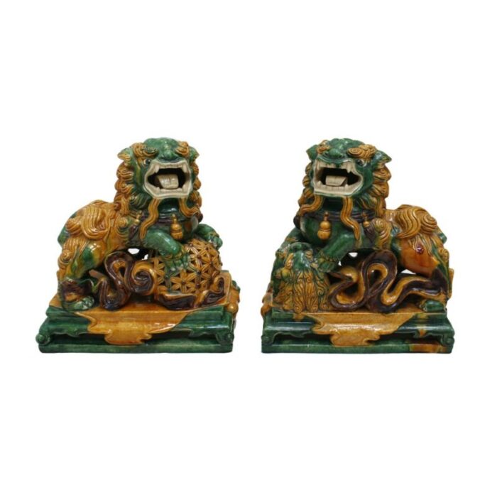 20th century chinese foo lions set of 2 1