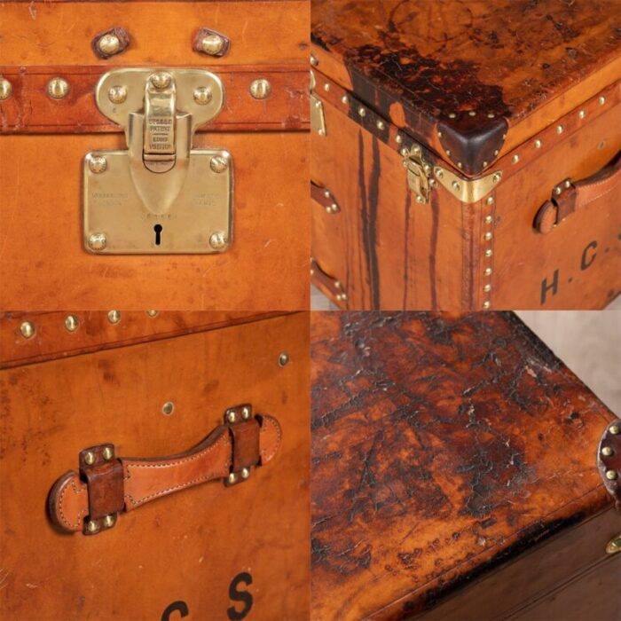 20th century french trunk in natural cowhide from louis vuitton 1900s 10