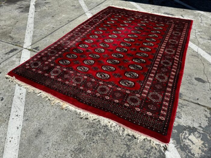 6ft4in x 9ft4 in vintage pakistani bokhara handknotted area rug 2320