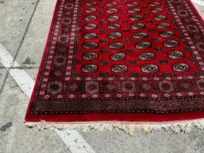 6ft4in x 9ft4 in vintage pakistani bokhara handknotted area rug 4440