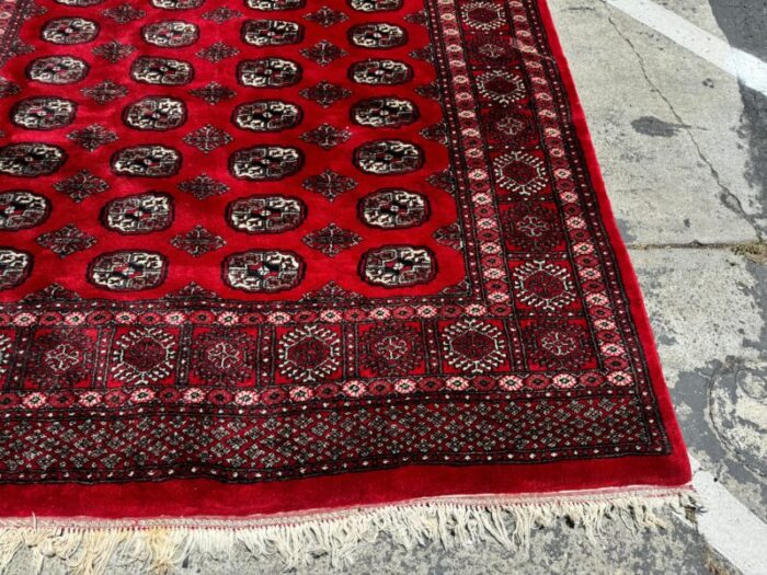 6ft4in x 9ft4 in vintage pakistani bokhara handknotted area rug 7036