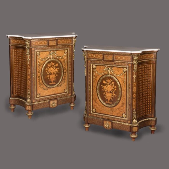 9885 Pair marquetry cabinets master