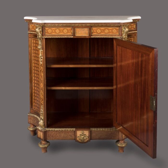 9885 Pair marquetry cabinets open master