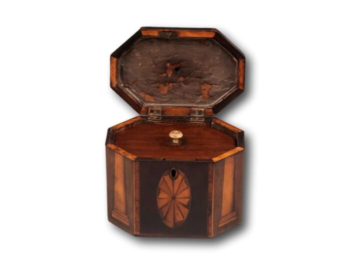 Georgian Harewood Inlaid Tea Caddy 500406 5 master