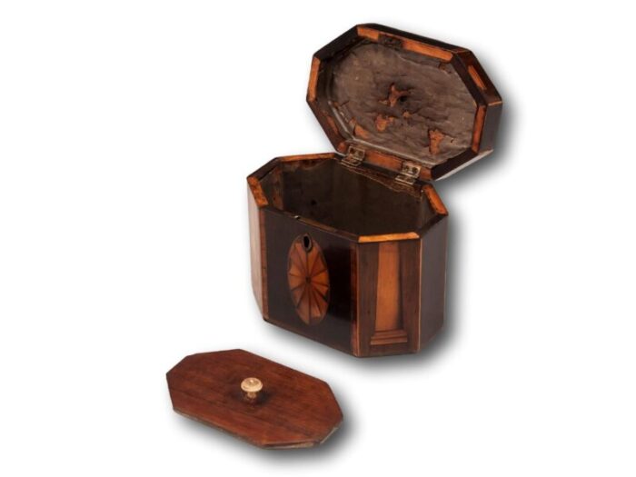 Georgian Harewood Inlaid Tea Caddy 500406 6 master