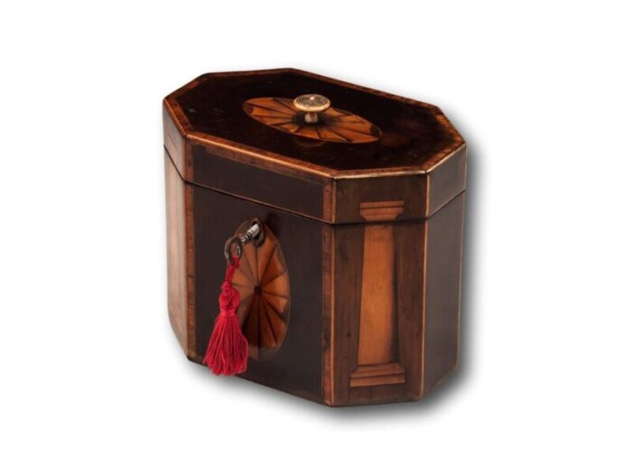 Georgian Harewood Inlaid Tea Caddy 500406 8 master