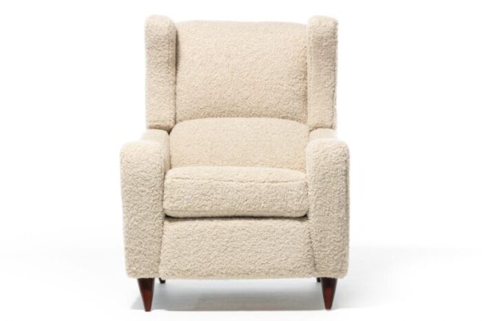 Vladimir Kagan Wingback Chair in Ivory Boucle master