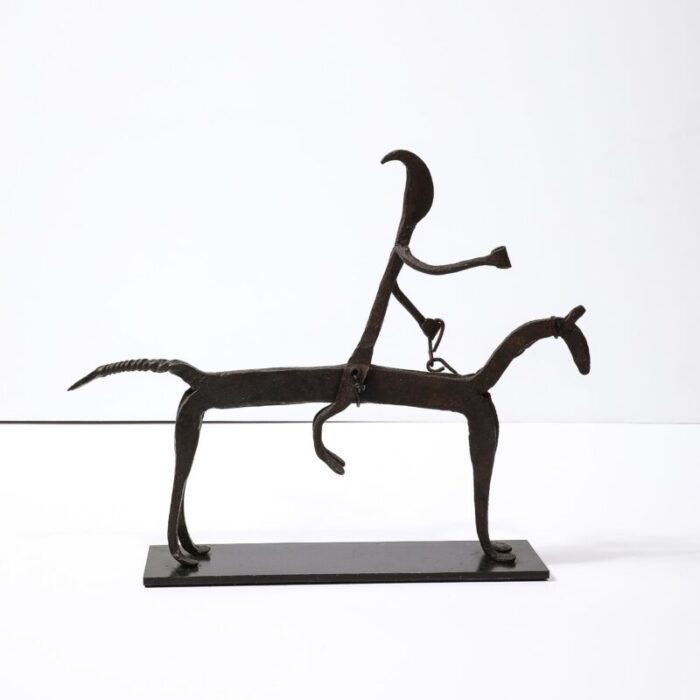 a bamana wrought iron equestrian sculpture 0211